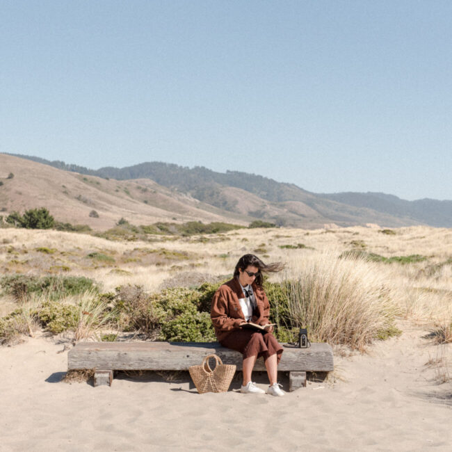 Woman in Point Reyes at beach